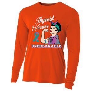 Strong Thyroid Warrior Unbreakable Cancer Fighter Cute Gift Cooling Performance Long Sleeve Crew