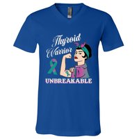 Strong Thyroid Warrior Unbreakable Cancer Fighter Cute Gift V-Neck T-Shirt