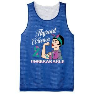 Strong Thyroid Warrior Unbreakable Cancer Fighter Cute Gift Mesh Reversible Basketball Jersey Tank