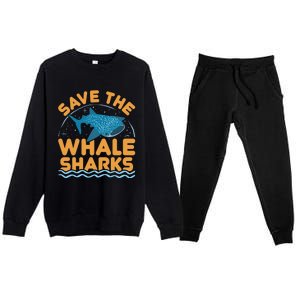 Save The Whale Sharks International Whale Shark Day Gift Premium Crewneck Sweatsuit Set