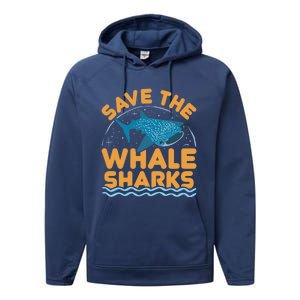 Save The Whale Sharks International Whale Shark Day Gift Performance Fleece Hoodie