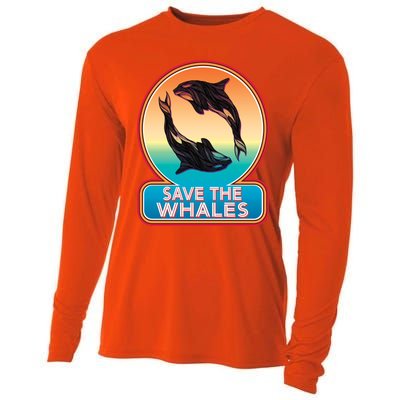 Save The Whale Gift Orca Killer Retro Whale Funny Gift Cool Gift Cooling Performance Long Sleeve Crew