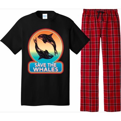 Save The Whale Gift Orca Killer Retro Whale Funny Gift Cool Gift Pajama Set