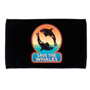 Save The Whale Gift Orca Killer Retro Whale Funny Gift Cool Gift Microfiber Hand Towel