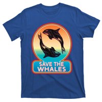 Save The Whale Gift Orca Killer Retro Whale Funny Gift Cool Gift T-Shirt