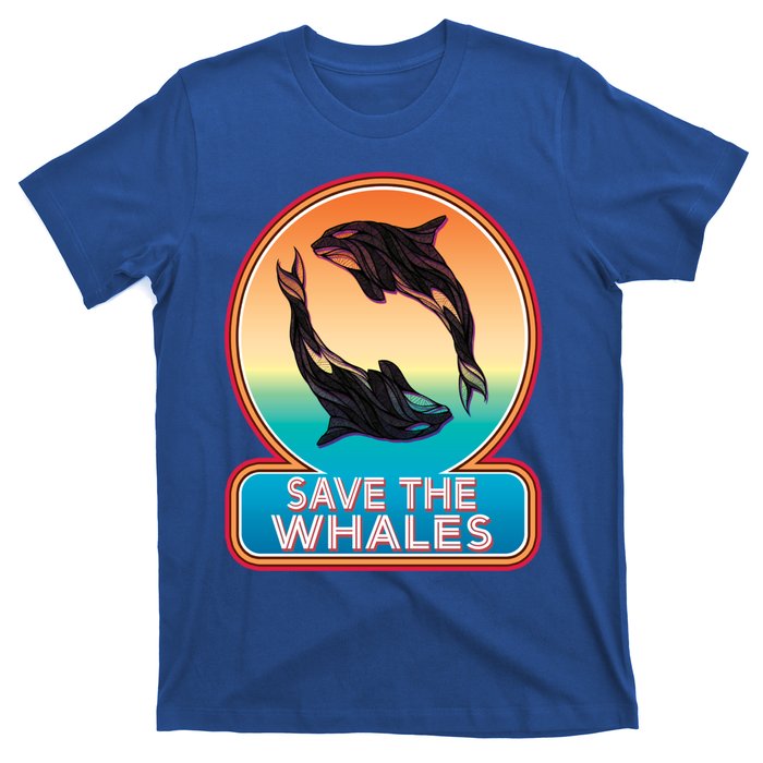 Save The Whale Gift Orca Killer Retro Whale Funny Gift Cool Gift T-Shirt