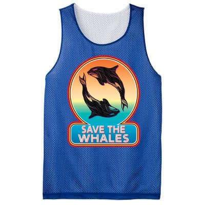 Save The Whale Gift Orca Killer Retro Whale Funny Gift Cool Gift Mesh Reversible Basketball Jersey Tank