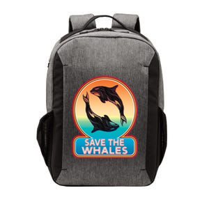 Save The Whale Gift Orca Killer Retro Whale Funny Gift Cool Gift Vector Backpack