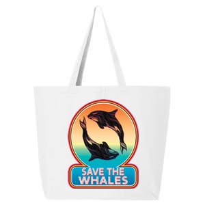 Save The Whale Gift Orca Killer Retro Whale Funny Gift Cool Gift 25L Jumbo Tote