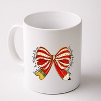 Santa Teacher Xmas Coquette Bow Teaching Is A Work Of Heart Mug