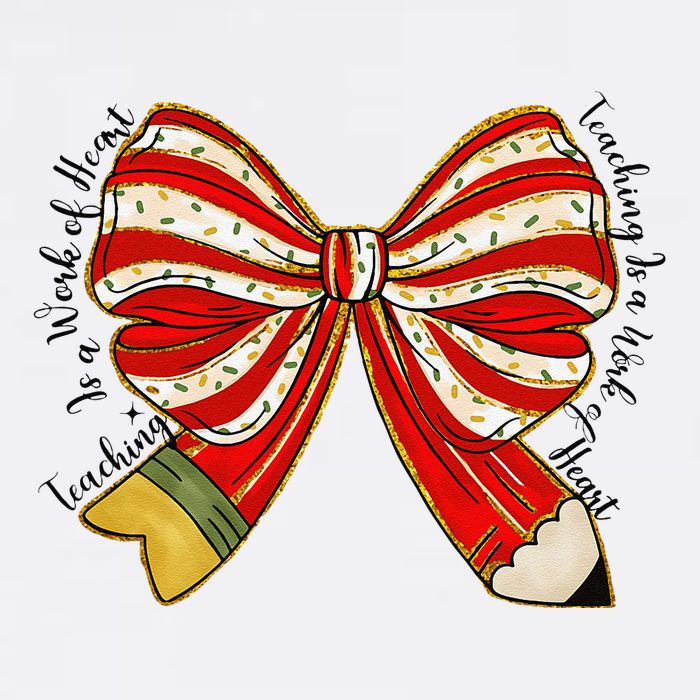 Santa Teacher Xmas Coquette Bow Teaching Is A Work Of Heart Wool Snapback Cap
