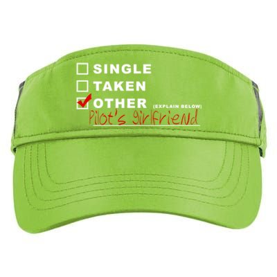 [] Single [] Taken [X] Pilots Friend Funny Aviation Gift Adult Drive Performance Visor