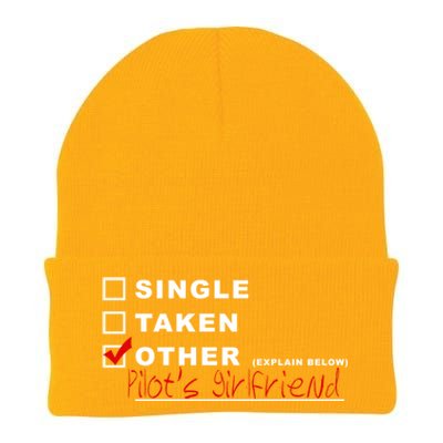 [] Single [] Taken [X] Pilots Friend Funny Aviation Gift Knit Cap Winter Beanie