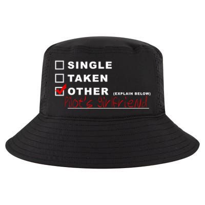 [] Single [] Taken [X] Pilots Friend Funny Aviation Gift Cool Comfort Performance Bucket Hat