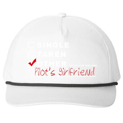 [] Single [] Taken [X] Pilots Friend Funny Aviation Gift Snapback Five-Panel Rope Hat