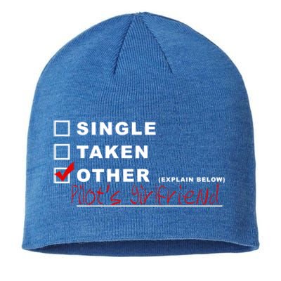 [] Single [] Taken [X] Pilots Friend Funny Aviation Gift Sustainable Beanie