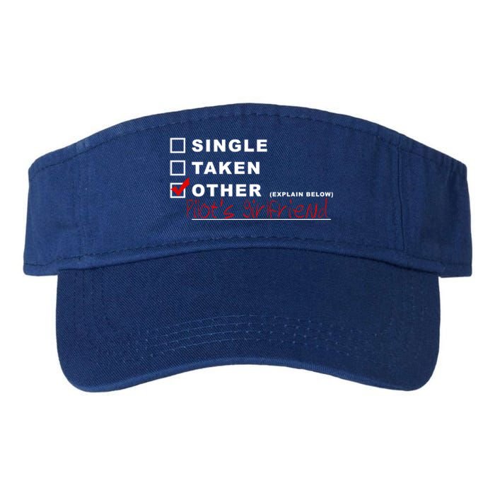 [] Single [] Taken [X] Pilots Friend Funny Aviation Gift Valucap Bio-Washed Visor