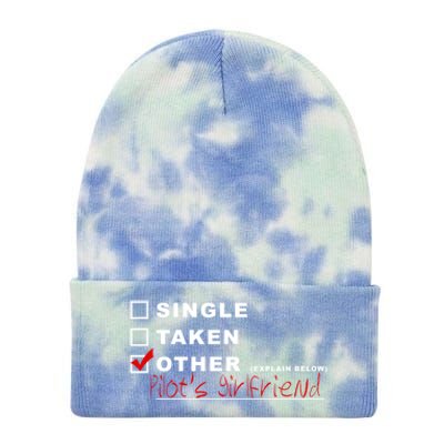 [] Single [] Taken [X] Pilots Friend Funny Aviation Gift Tie Dye 12in Knit Beanie