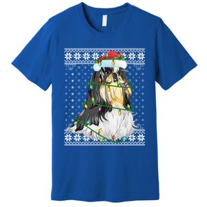 Shih Tzu Xmas Ugly Sweater Lighting Shih Tzu Dog Christmas Meaningful Gift Premium T-Shirt