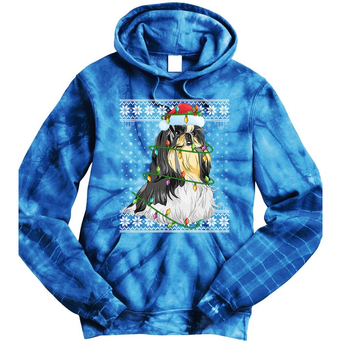 Shih Tzu Xmas Ugly Sweater Lighting Shih Tzu Dog Christmas Meaningful Gift Tie Dye Hoodie