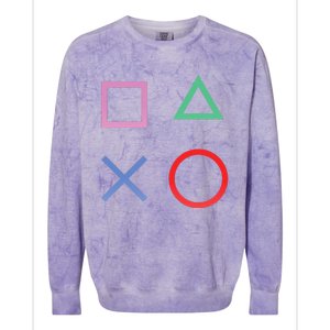 Square Triangle X And Circle Shape Colorblast Crewneck Sweatshirt