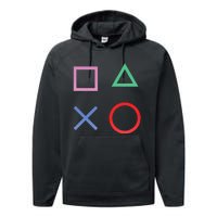 Square Triangle X And Circle Shape Performance Fleece Hoodie