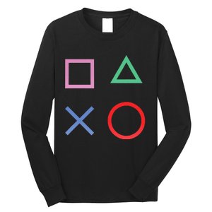 Square Triangle X And Circle Shape Long Sleeve Shirt