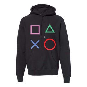 Square Triangle X And Circle Shape Premium Hoodie