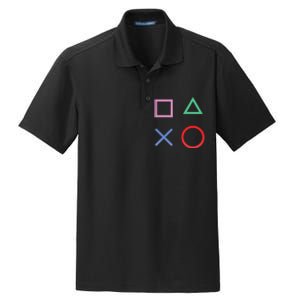 Square Triangle X And Circle Shape Dry Zone Grid Polo