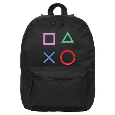 Square Triangle X And Circle Shape 16 in Basic Backpack