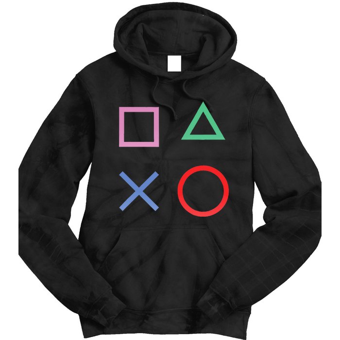 Square Triangle X And Circle Shape Tie Dye Hoodie