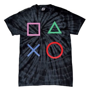 Square Triangle X And Circle Shape Tie-Dye T-Shirt