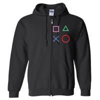 Square Triangle X And Circle Shape Full Zip Hoodie