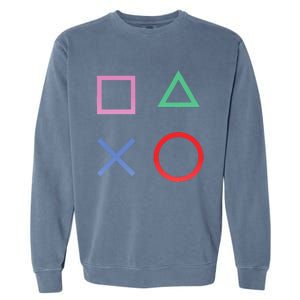 Square Triangle X And Circle Shape Garment-Dyed Sweatshirt