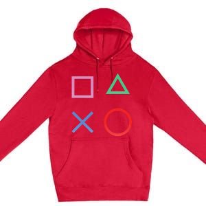 Square Triangle X And Circle Shape Premium Pullover Hoodie