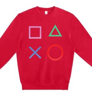 Square Triangle X And Circle Shape Premium Crewneck Sweatshirt