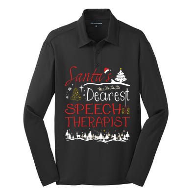 Speech Therapist Xmas Job Cute Christmas Cool Gift Silk Touch Performance Long Sleeve Polo