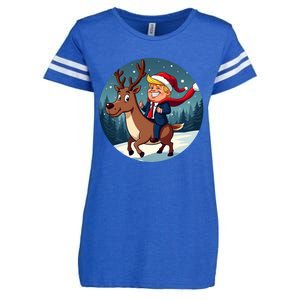 Santa Trump Xmas Donald Funny Christmas Pajamas Great Gift Enza Ladies Jersey Football T-Shirt