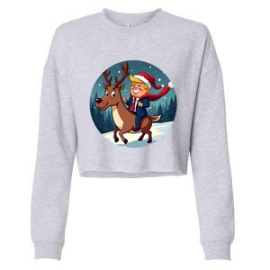 Santa Trump Xmas Donald Funny Christmas Pajamas Great Gift Cropped Pullover Crew