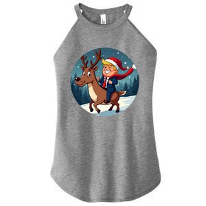 Santa Trump Xmas Donald Funny Christmas Pajamas Great Gift Women's Perfect Tri Rocker Tank