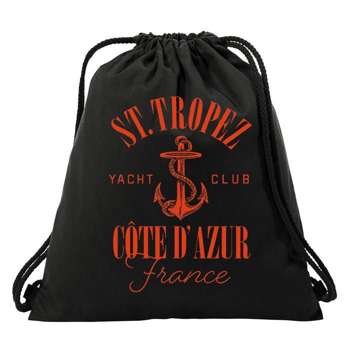 St Tropez Yacht Club CôTe DAzur France Vacation Destination Drawstring Bag