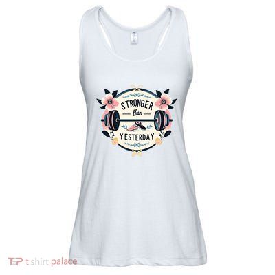 Stronger Than Yesterday Ladies Essential Flowy Tank