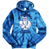 Stronger Than Your Excuses Bear Weightlifting Gym Fitness Gift Tie Dye Hoodie