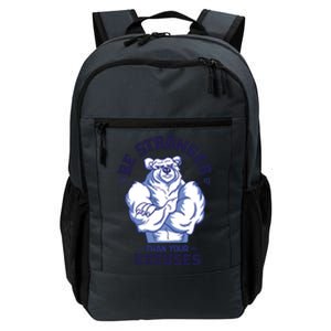 Stronger Than Your Excuses Bear Weightlifting Gym Fitness Gift Daily Commute Backpack