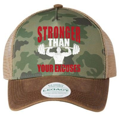 Stronger Than Your Excuses Bodybuilding Meaningful Gift Legacy Tie Dye Trucker Hat