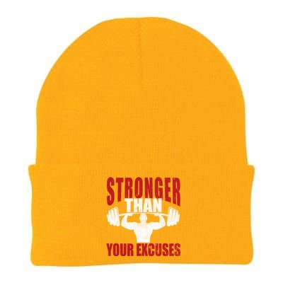 Stronger Than Your Excuses Bodybuilding Meaningful Gift Knit Cap Winter Beanie