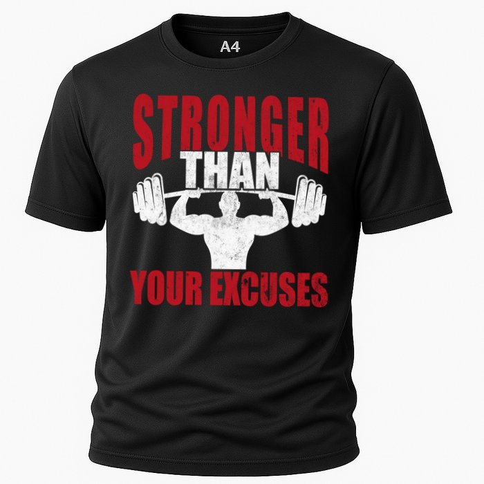 Stronger Than Your Excuses Bodybuilding Meaningful Gift Cooling Performance Crew T-Shirt