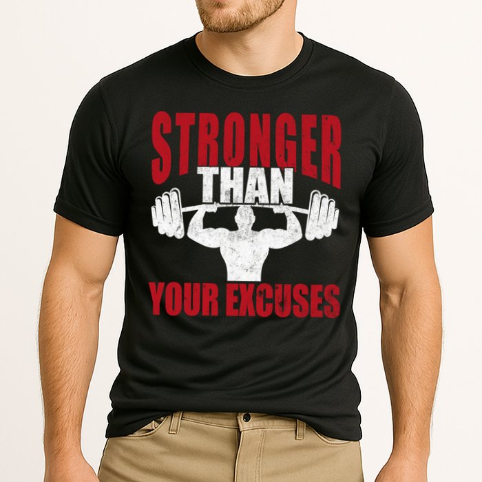 Stronger Than Your Excuses Bodybuilding Meaningful Gift Cooling Performance Crew T-Shirt
