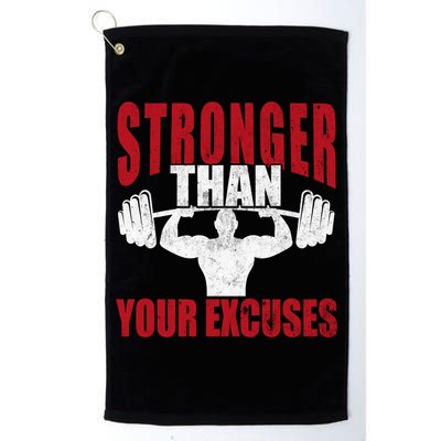 Stronger Than Your Excuses Bodybuilding Meaningful Gift Golf Towel
