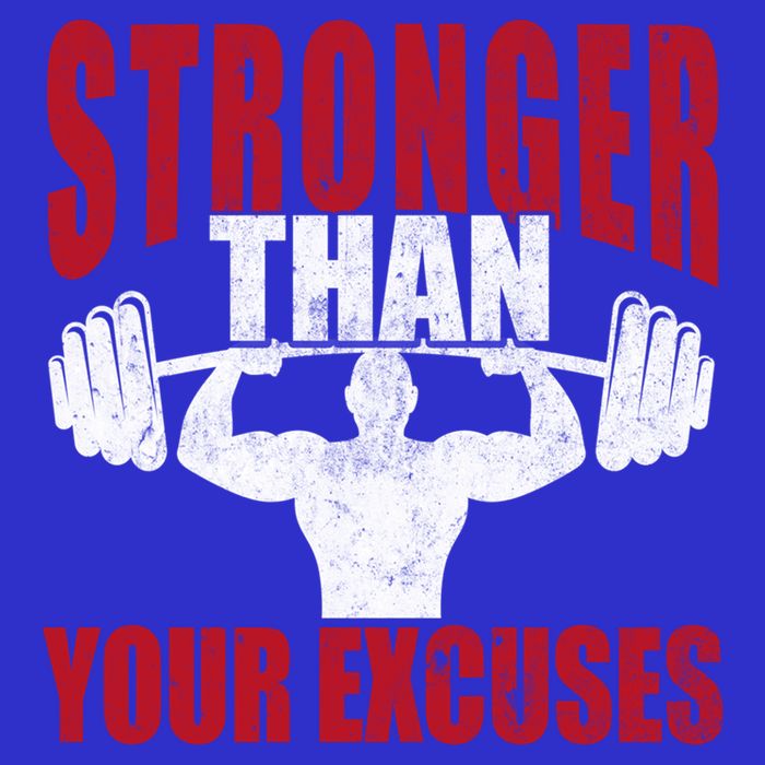 Stronger Than Your Excuses Bodybuilding Meaningful Gift Tall T-Shirt